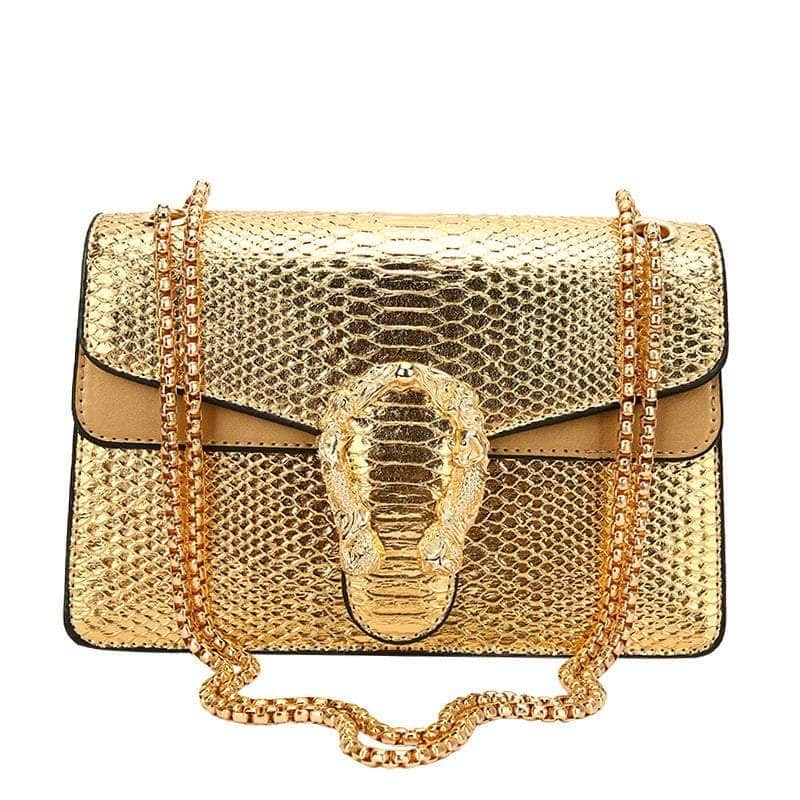 Luxury Leather Shoulder Purse Chain Bag Gold