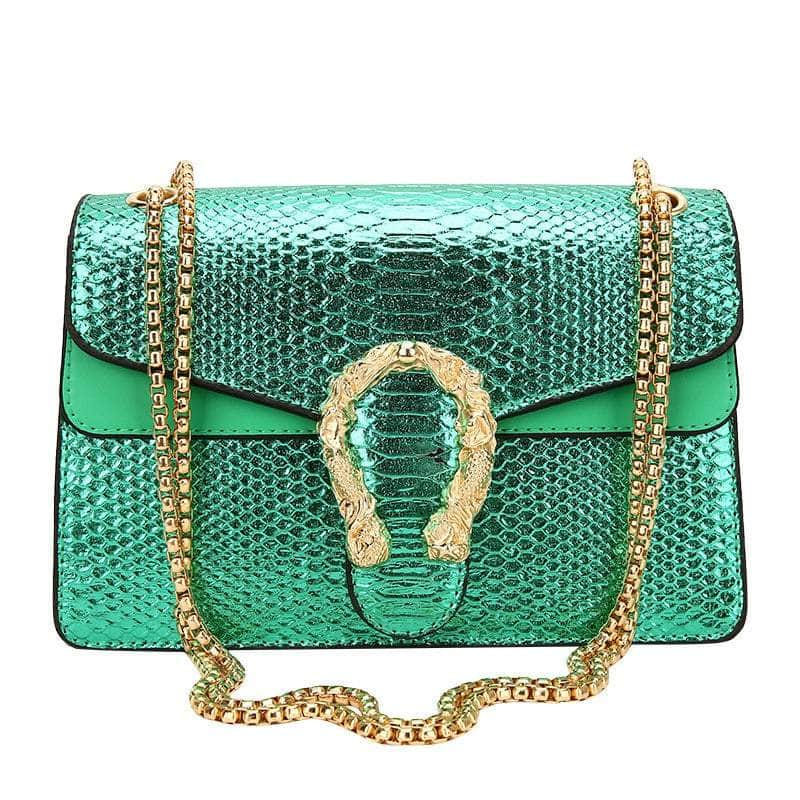 Luxury Leather Shoulder Purse Chain Bag Green