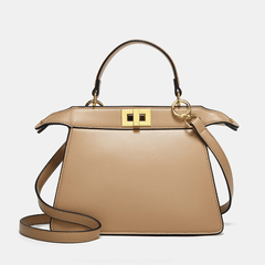 Luxury Leather Tote Handbag Tan