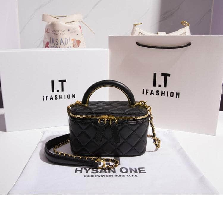 Luxury Mini Box Crossbody Leather Handbag