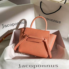 Luxury Mini Shoulder Leather Women Handbag Orange