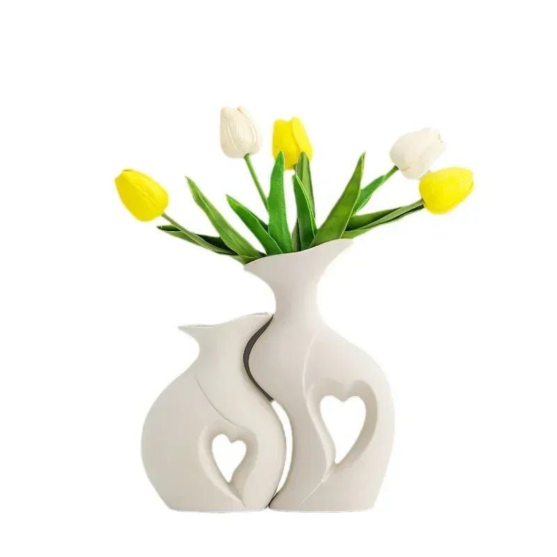 Luxury Nordic Ceramic Flower Vase for Living Room and Dining Table Decor - Modern Wedding Room Decoration