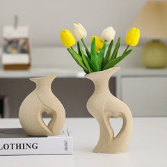 Luxury Nordic Ceramic Flower Vase for Living Room and Dining Table Decor - Modern Wedding Room Decoration