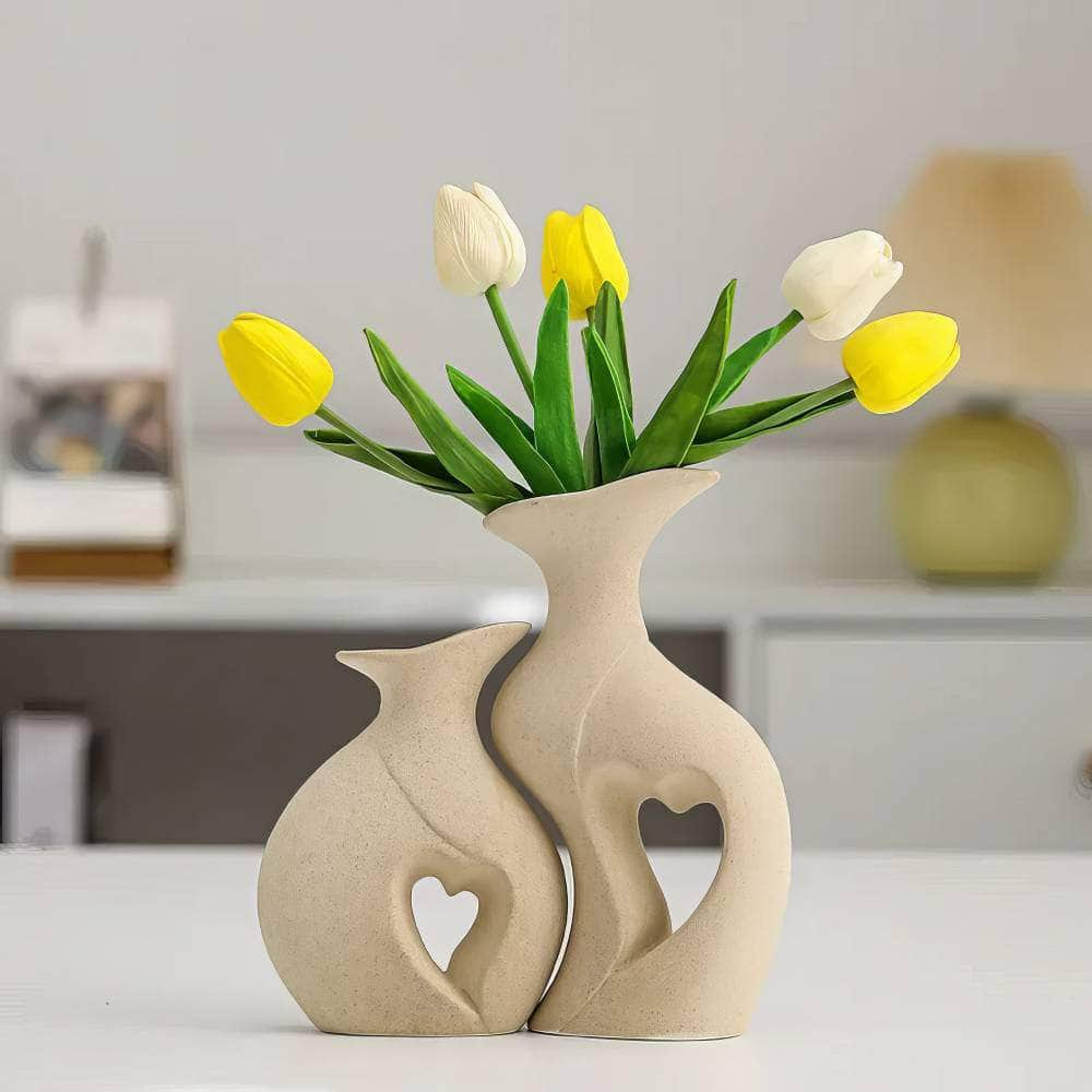 Luxury Nordic Ceramic Flower Vase for Living Room and Dining Table Decor - Modern Wedding Room Decoration