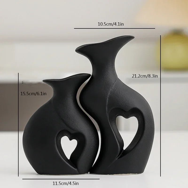 Luxury Nordic Ceramic Flower Vase for Living Room and Dining Table Decor - Modern Wedding Room Decoration A 2pcs