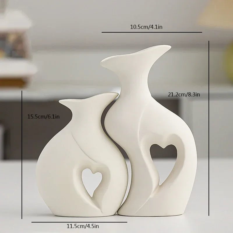 Luxury Nordic Ceramic Flower Vase for Living Room and Dining Table Decor - Modern Wedding Room Decoration C 2pcs
