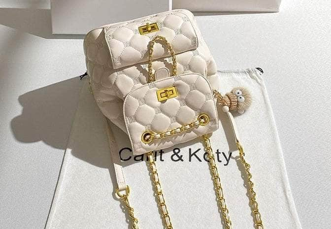 Luxury Quilted Embossed Flap Backpack