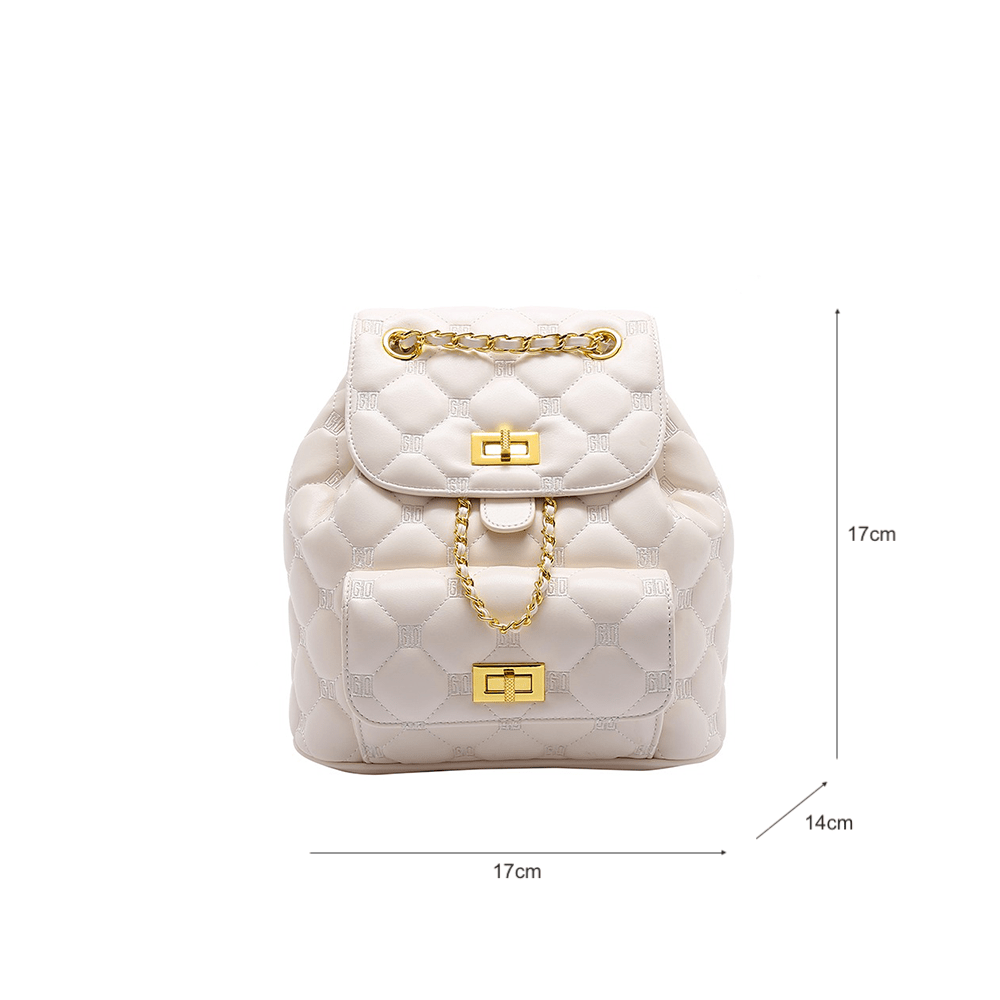 Luxury Quilted Embossed Flap Backpack