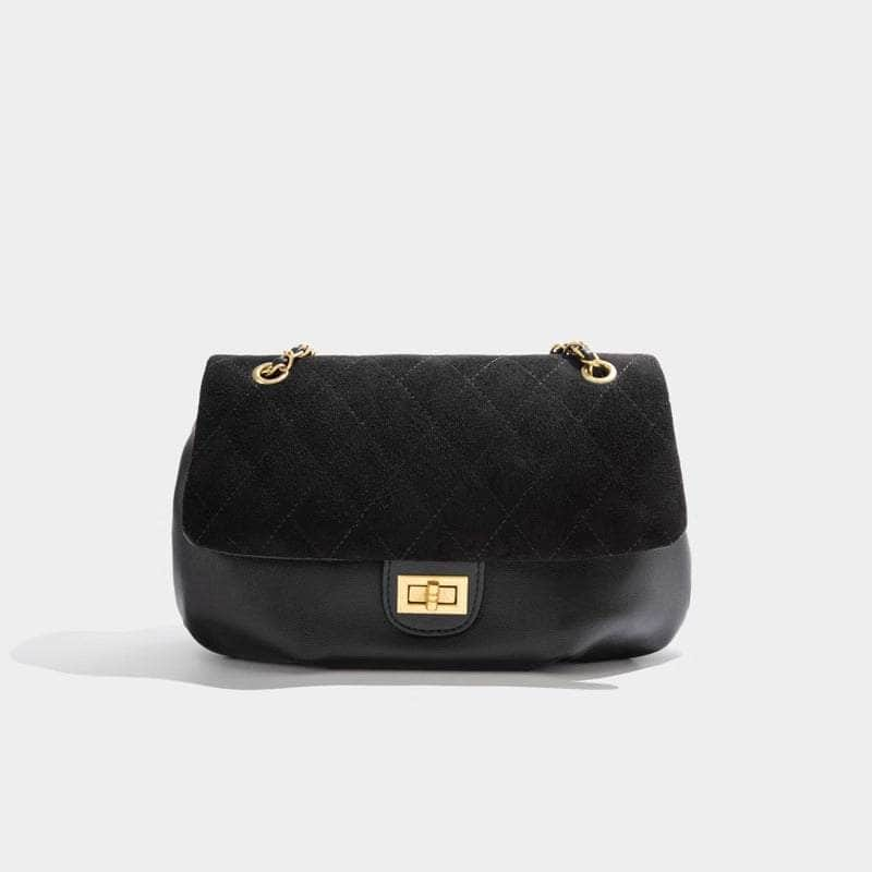 Luxury Quilted Shoulder Bag Black