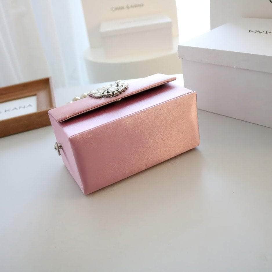 Luxury Rhinestone Deco Flap Top Handle Box Bag