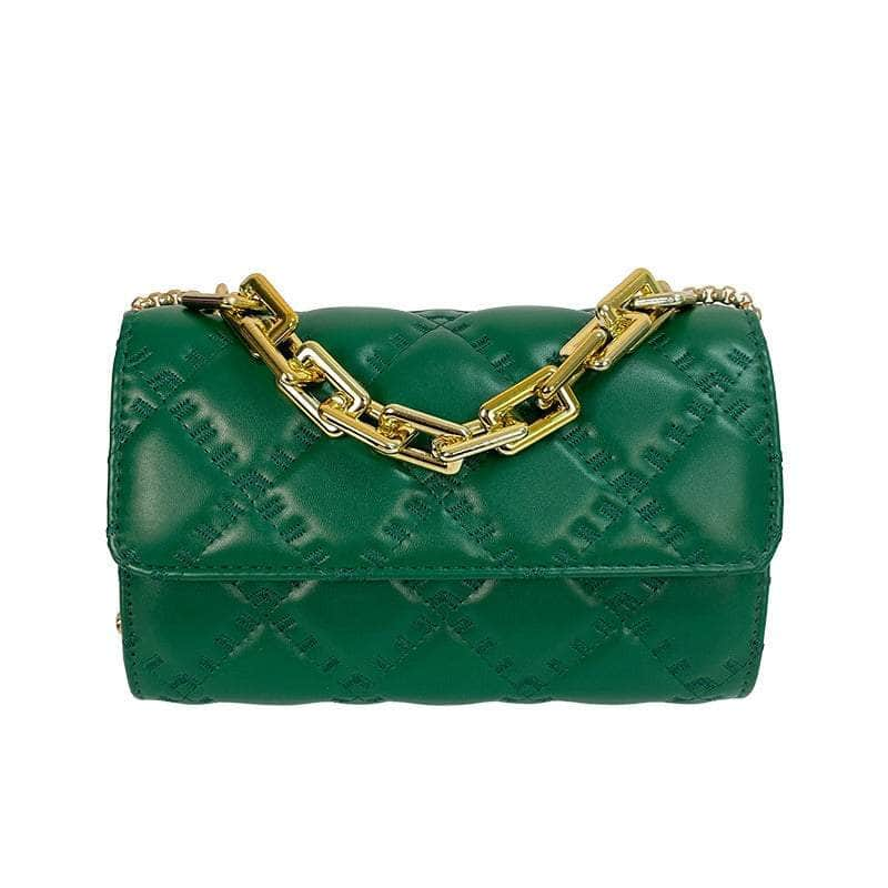 Luxury Rhombic Design Leather Bag Green