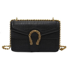 Luxury Shoulder Bag with Gold Chain Accent