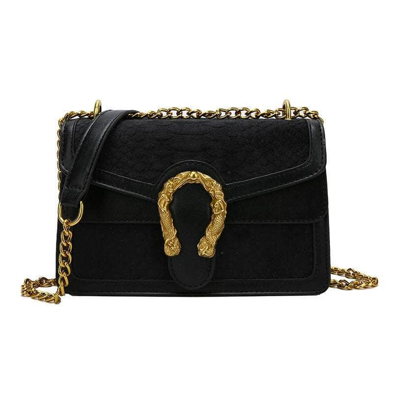 Luxury Shoulder Crossbody Chain Leather Purse Black