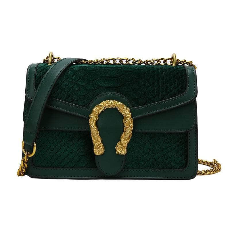 Luxury Shoulder Crossbody Chain Leather Purse Green