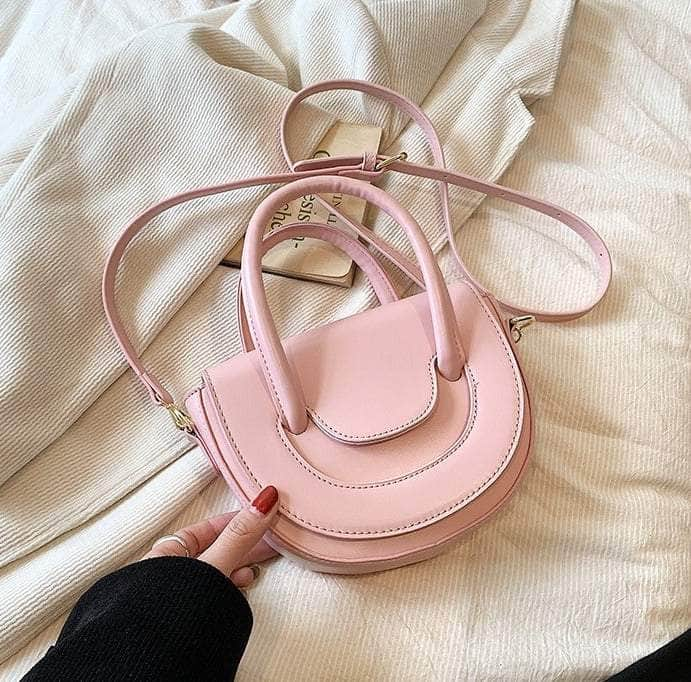 Luxury Shoulder Saddle Handbag Pink