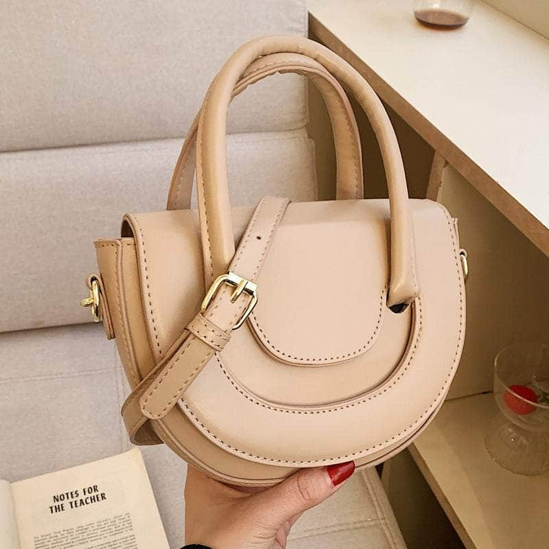 Luxury Shoulder Saddle Handbag Tan