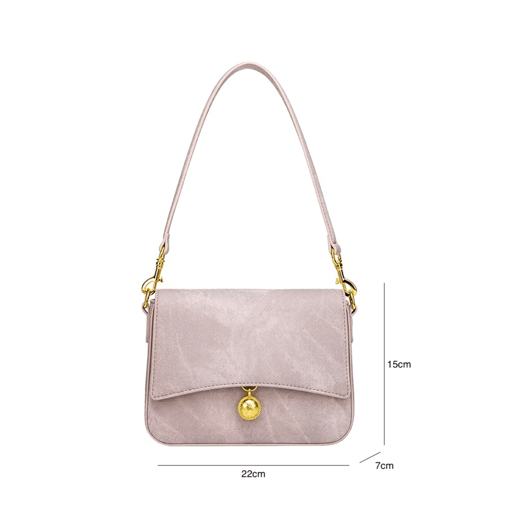 Luxury Sleek Leather Shoulder Bag with Gold Accent