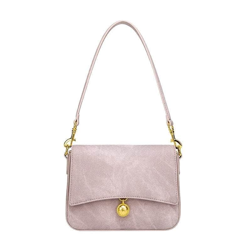 Luxury Sleek Leather Shoulder Bag with Gold Accent