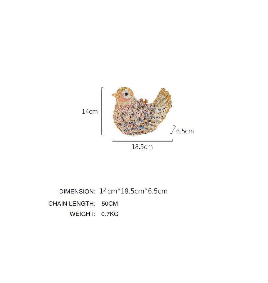 Luxury Sparkling Multicolor Bird Decor Crystal Clutch Purse