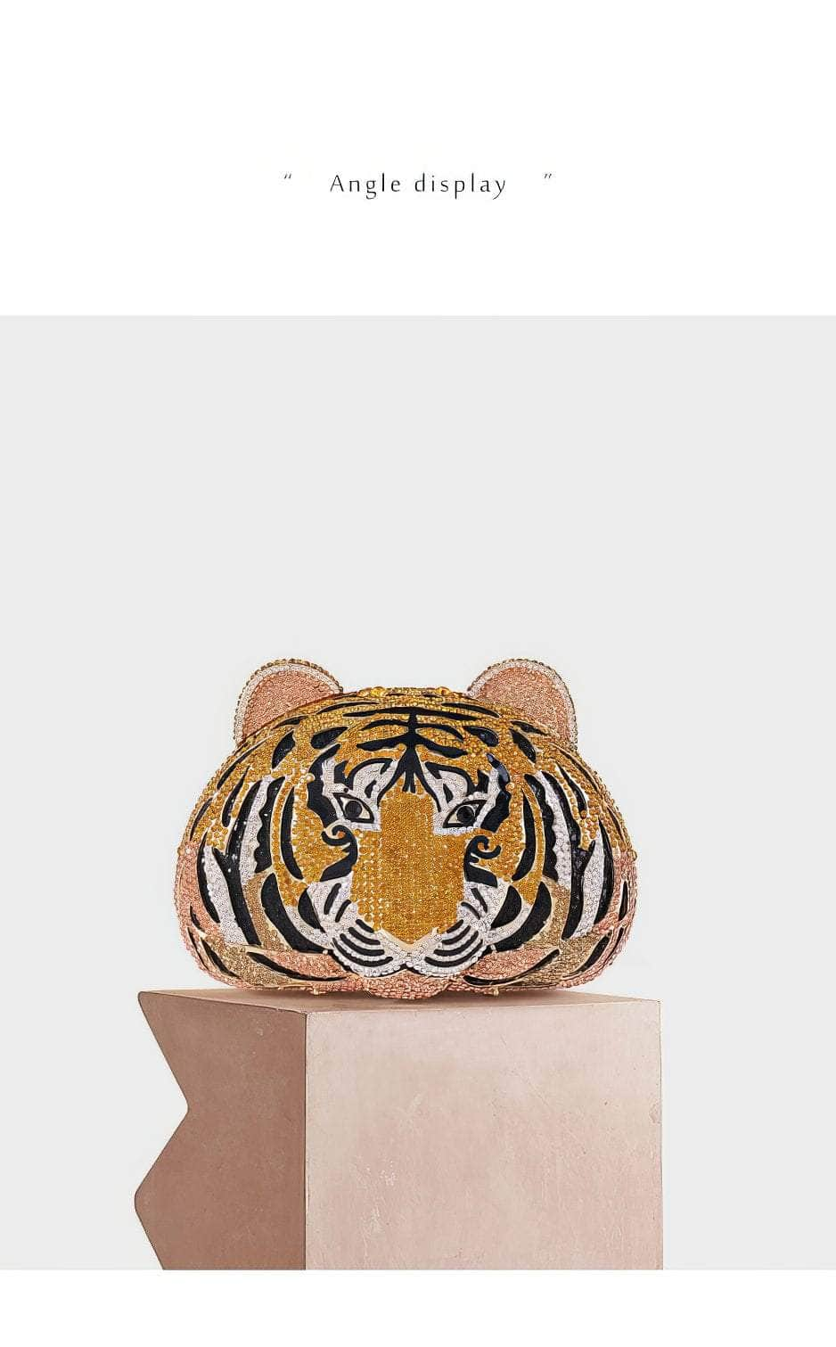 Luxury Sparkling Tiger Crystal Clutch Purse