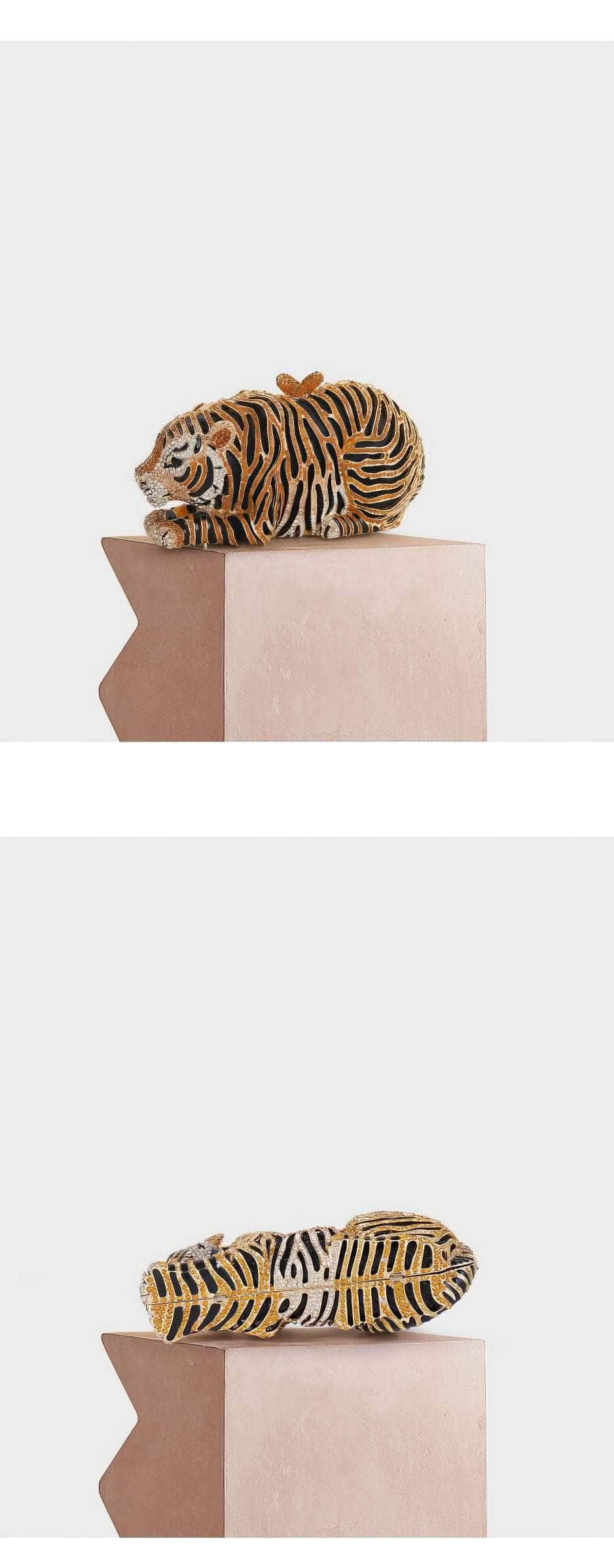 Luxury Sparkling Tiger Crystal Clutch Purse