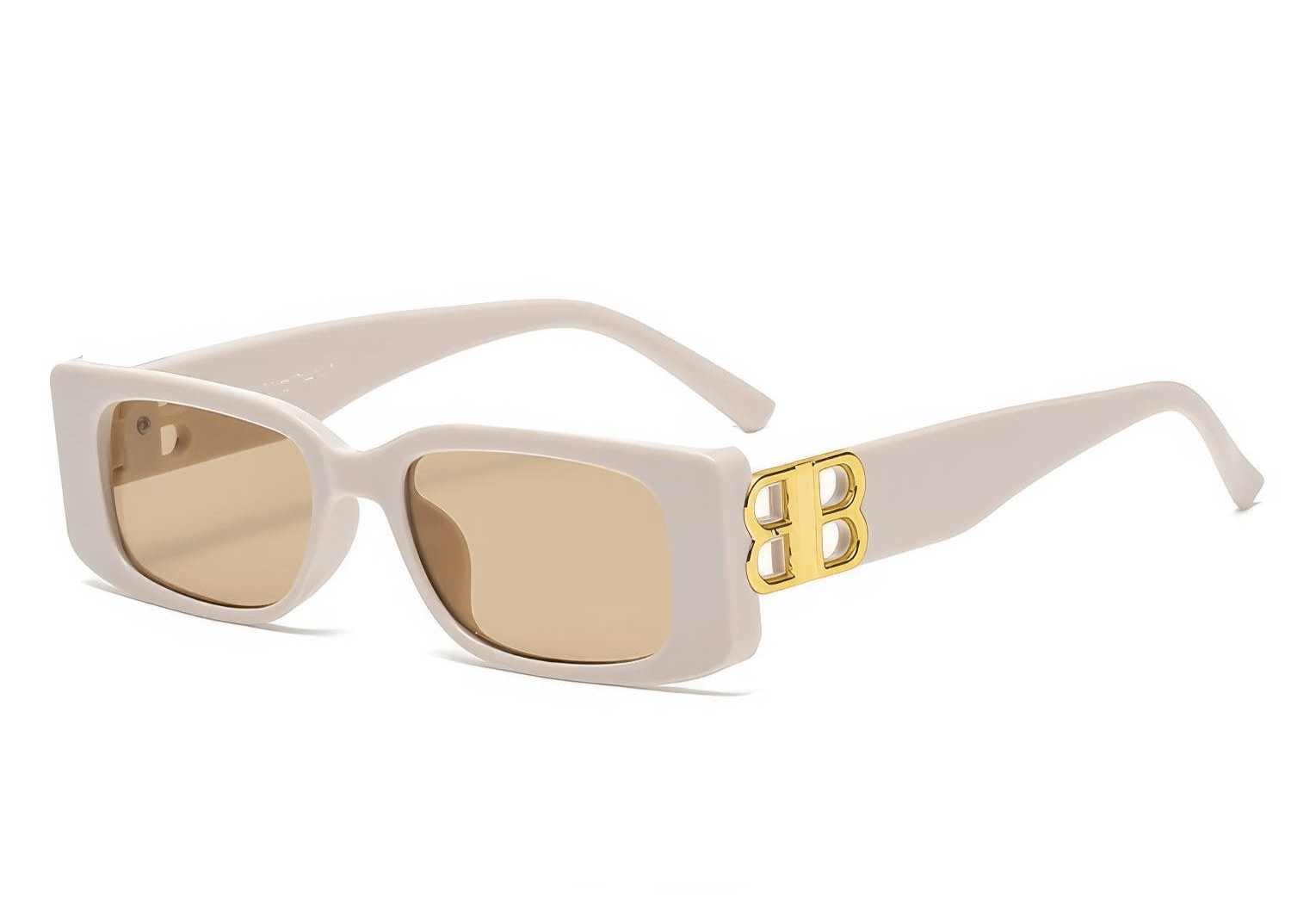 Luxury Square Sunglasses: Premium Eyewear beige/shallow tea / Resin