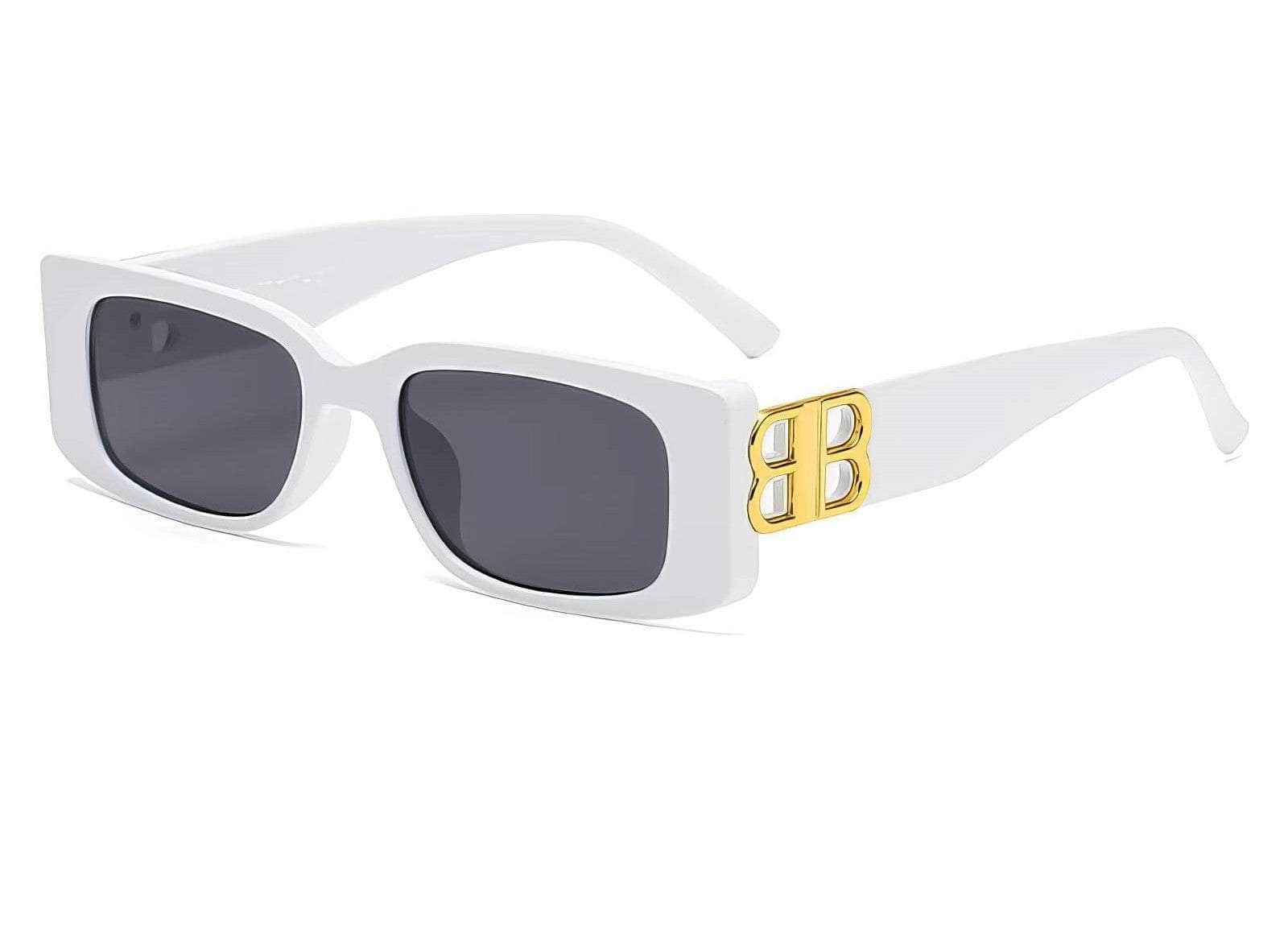 Luxury Square Sunglasses: Premium Eyewear white/black / Resin