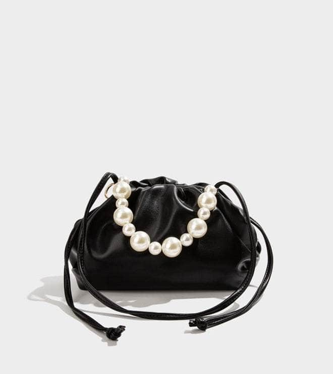 Luxury Women Pearl Shoulder Crossbody Bag Black