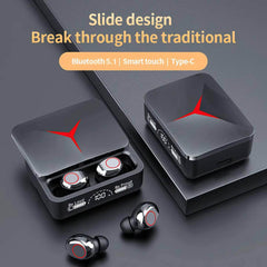 M90 Wireless Earphones with Bluetooth 5.1, Touch Control, Gaming Headset, HIFI Stereo, Noise Reduction, and Mic black