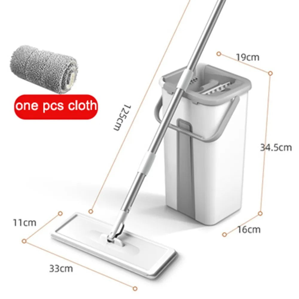 Magic Squeeze Mop with Bucket - Flat, Rotating Floor Mop for Easy Home Cleaning TBT01