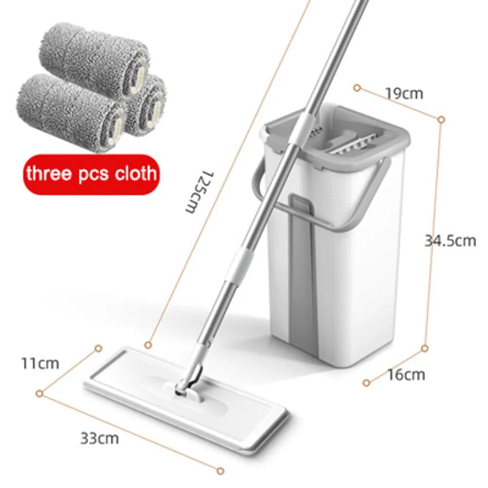 Magic Squeeze Mop with Bucket - Flat, Rotating Floor Mop for Easy Home Cleaning TBT03