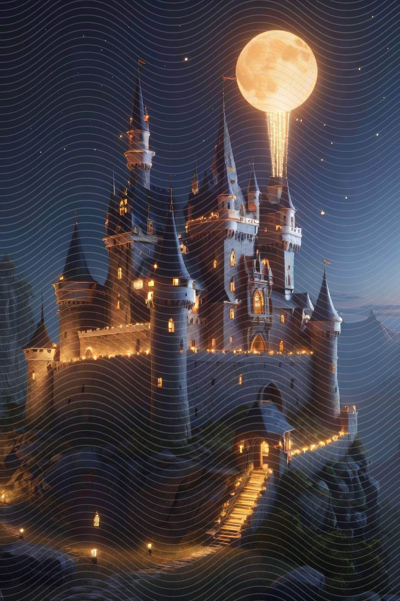 Magical Flickering Castle Scene