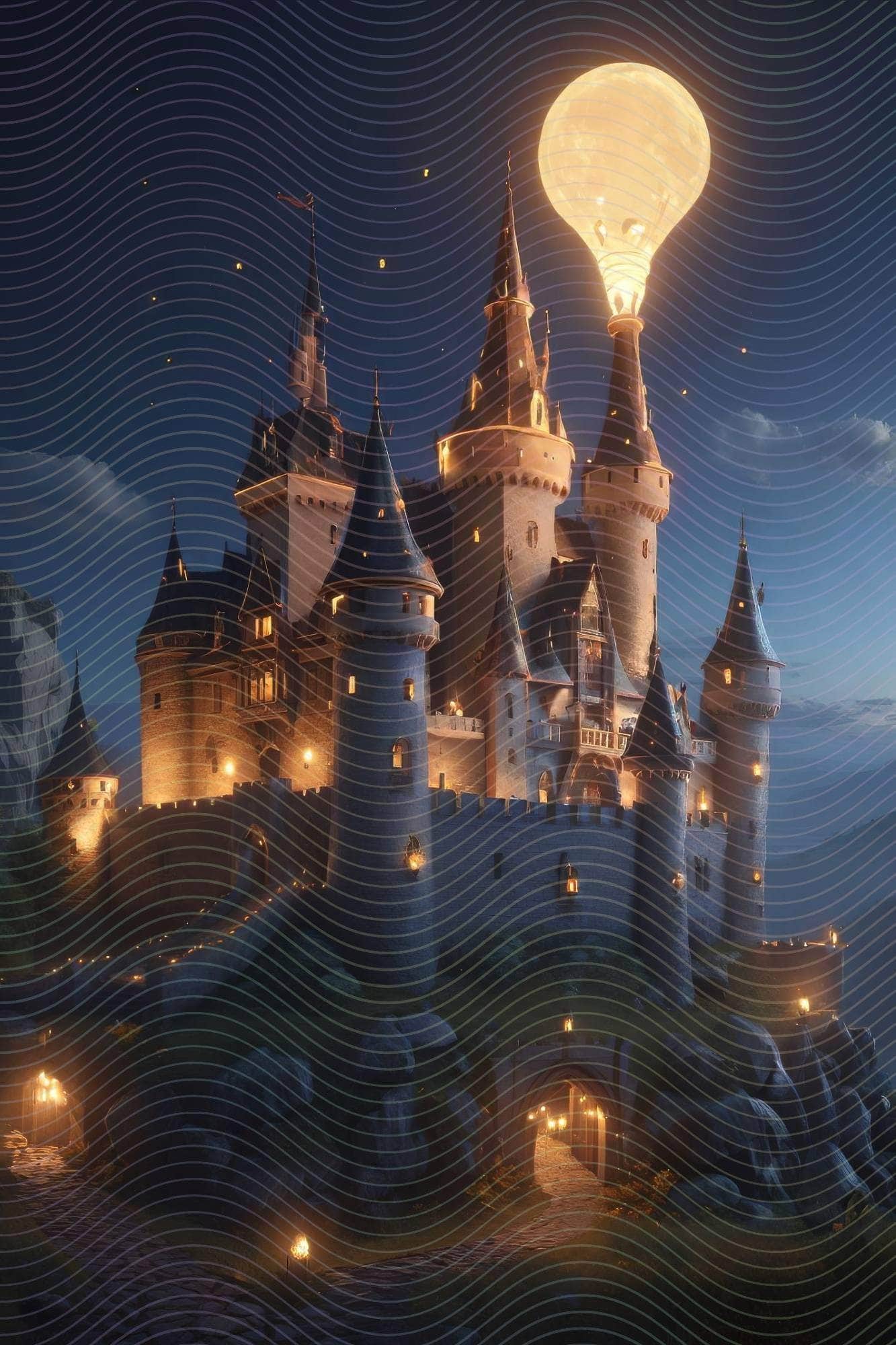 Magical Flickering Castle Scene Enhanced JPEG Collection