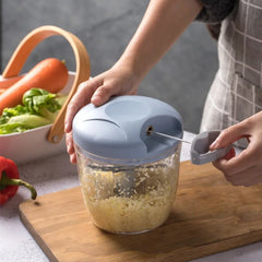 Manual Meat Mincer & Garlic Chopper - 500/900ML, Rotate Press Crusher, Kitchen Cooking Accessories