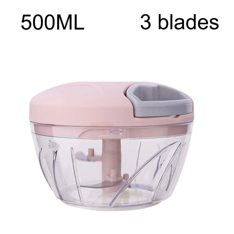 Manual Meat Mincer & Garlic Chopper 500ml Pink