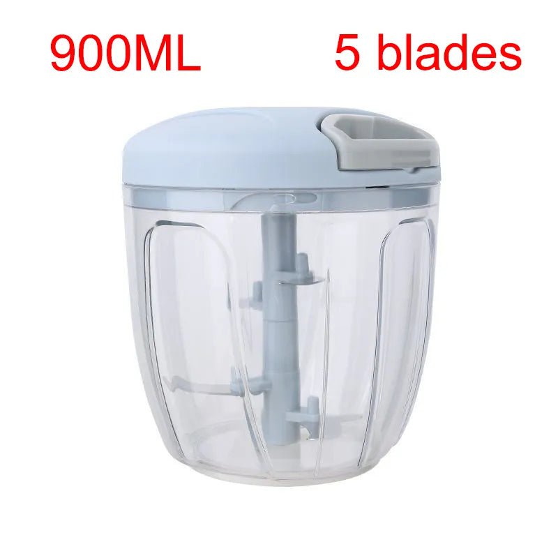 Manual Meat Mincer & Garlic Chopper 900ml Blue