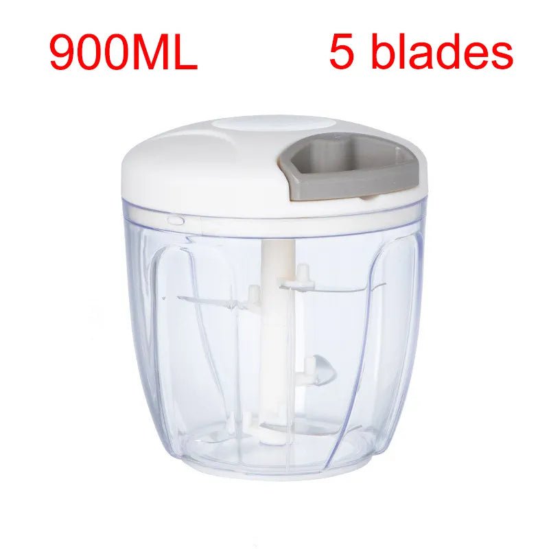 Manual Meat Mincer & Garlic Chopper 900ml White