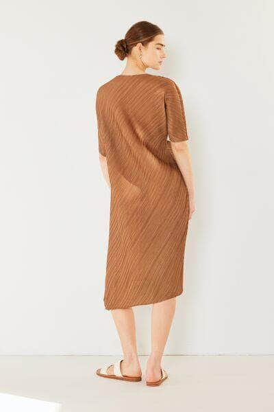 Marina West Swim Pleated Dolman Sleeve Dress