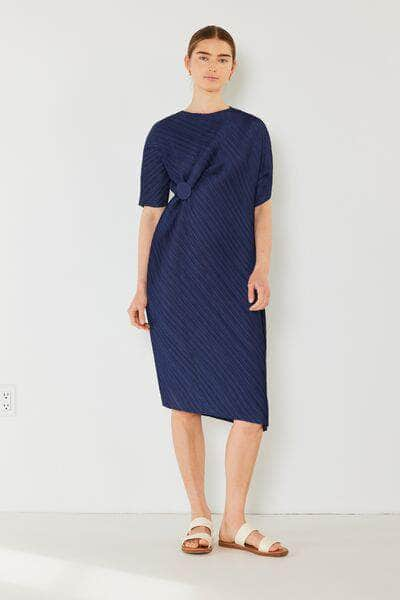 Marina West Swim Pleated Dolman Sleeve Dress Navy / S/M