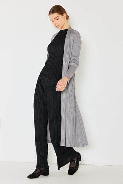 Marina West Swim Pleated Long Sleeve Cardigan