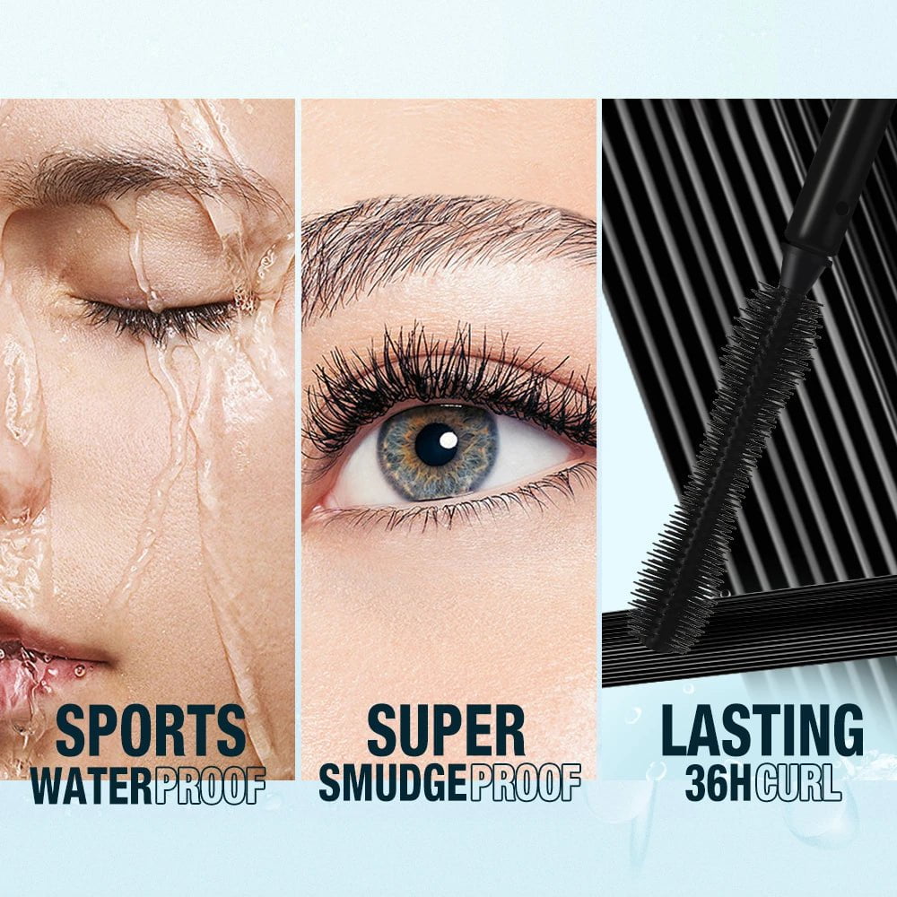 Mascara: 4D Silk Fiber, Waterproof, Extra Volume, Smudge-proof, Curling Lengthening - Eye Makeup Tool