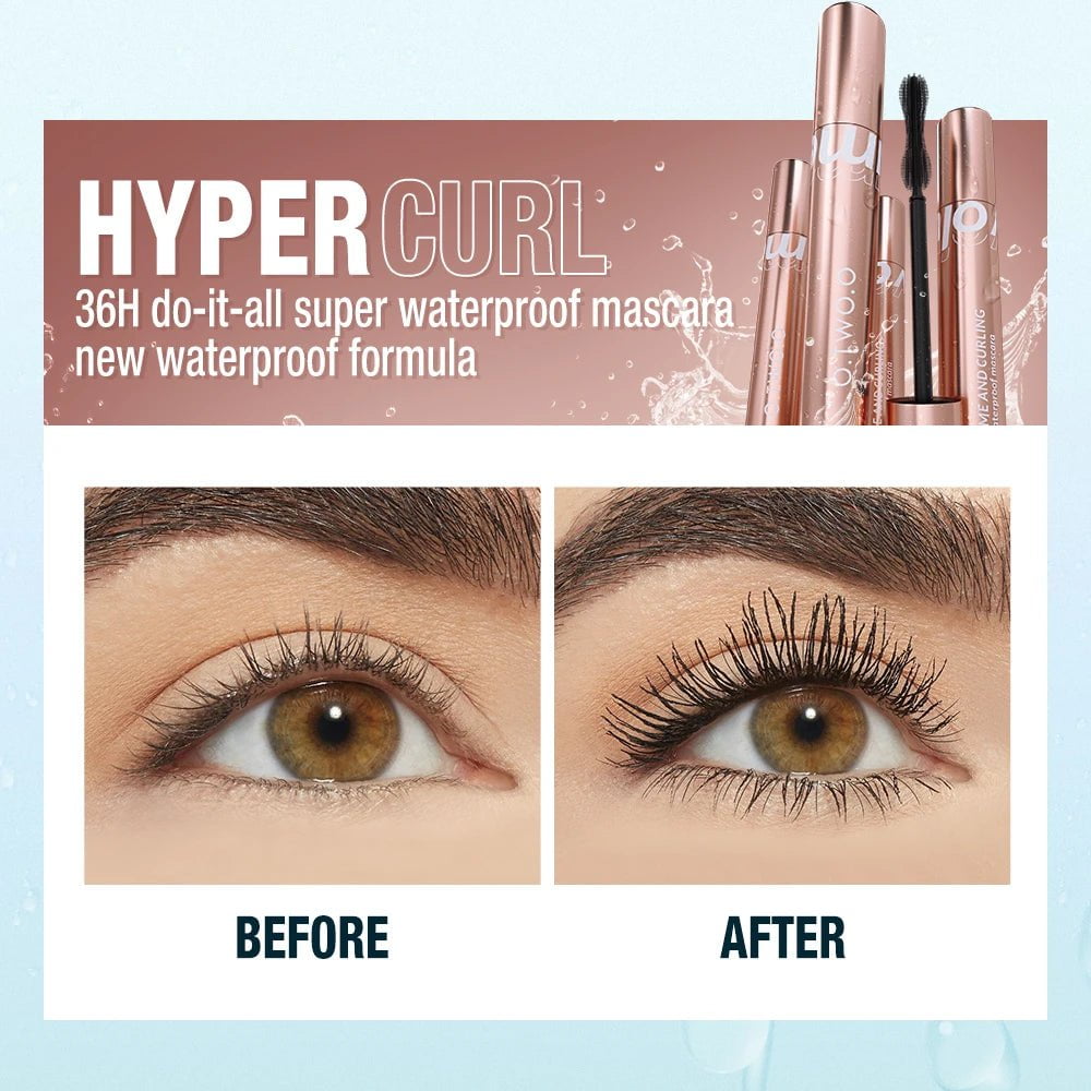 Mascara: 4D Silk Fiber, Waterproof, Extra Volume, Smudge-proof, Curling Lengthening - Eye Makeup Tool