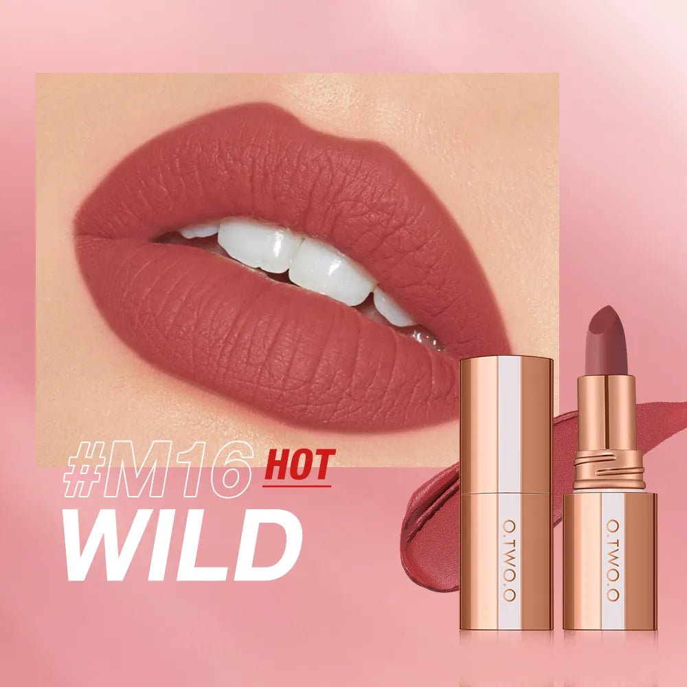 Matte Lipstick: Long Lasting, Waterproof, Smudge-free, Classic Velvet Finish - Highly Pigmented Lip Tint Makeup M16