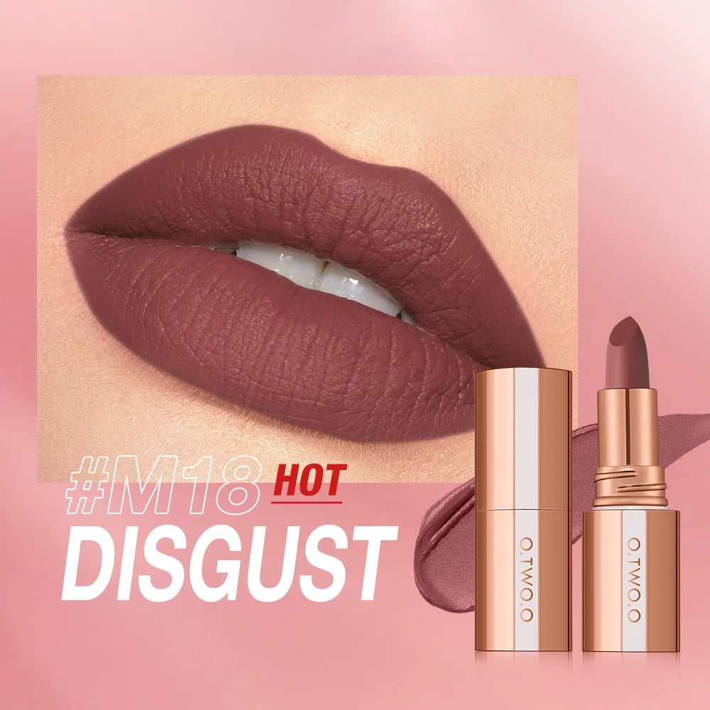 Matte Lipstick: Long Lasting, Waterproof, Smudge-free, Classic Velvet Finish - Highly Pigmented Lip Tint Makeup M18