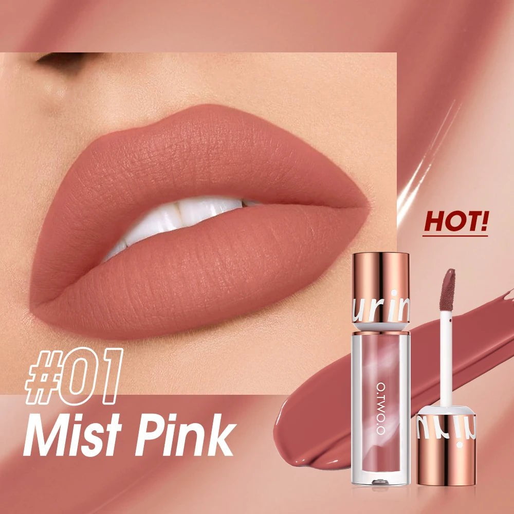 Matte Lipstick: Waterproof, Lip Gloss Cosmetics, Non-Stick Cup, Long Lasting - Makeup for Women, Lip Ink Lip Tint 01 Mist Pink / CHINA