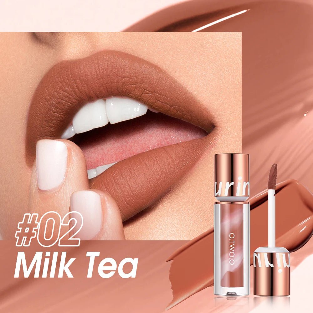 Matte Lipstick: Waterproof, Lip Gloss Cosmetics, Non-Stick Cup, Long Lasting - Makeup for Women, Lip Ink Lip Tint 02 Milk Tea / CHINA