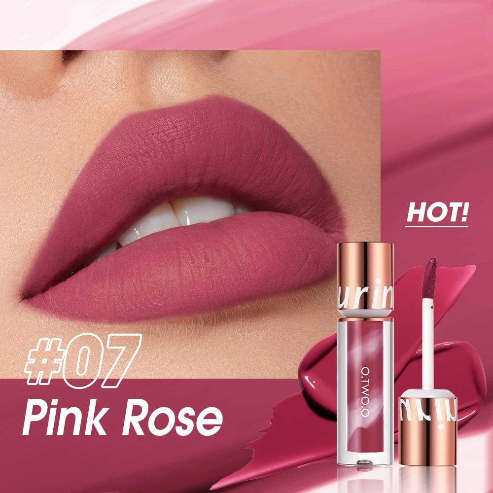 Matte Lipstick: Waterproof, Lip Gloss Cosmetics, Non-Stick Cup, Long Lasting - Makeup for Women, Lip Ink Lip Tint 07 Pink Rose / CHINA