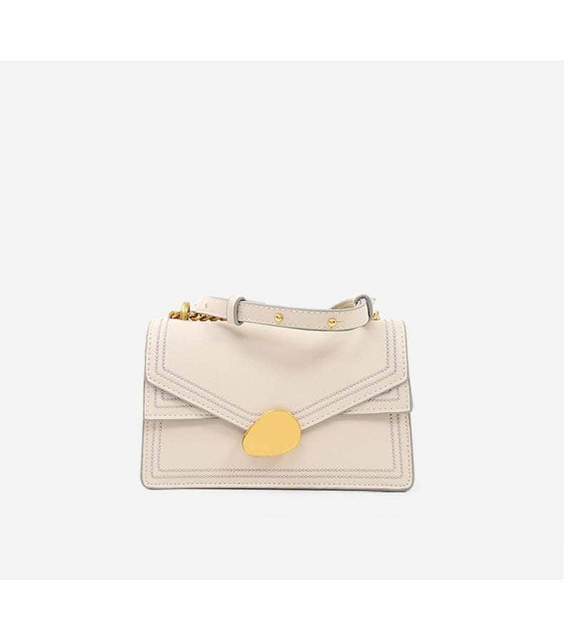 Metal Embellished Luxury Handbag with Chain Strap White