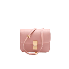 Metal Lock Statement Mini Square Crossbody Bag