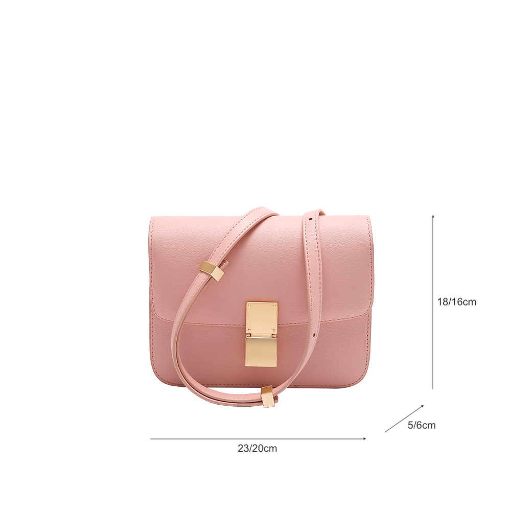 Metal Lock Statement Mini Square Crossbody Bag